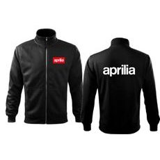 PÁNSKÁ MIKINA NA ZIP S MOTIVEM APRILIA - ČERNÁ