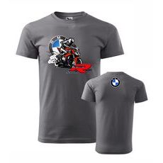PÁNSKÉ TRIKO S MOTIVEM BMW S 1000 R - TMAVĚ ŠEDÁ
