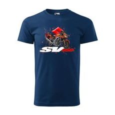 PÁNSKÉ TRIKO S MOTIVEM SUZUKI SV650 - TMAVĚ MODRÁ