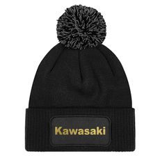 ZIMNÍ ČEPKA S BAMBULÍ A MOTIVEM KAWASAKI