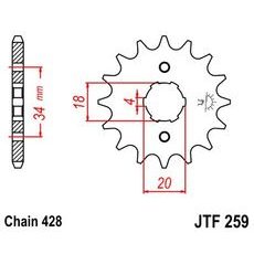 ŘETĚZOVÉ KOLEČKO JT JTF 259-17 17 ZUBŮ, 428