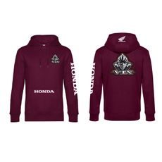PÁNSKÁ MIKINA S KAPUCÍ A MOTIVEM HONDA VTX - VÍNOVÁ
