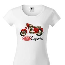 DÁMSKÉ TRIKO S MOTIVEM JAWA LEGEND - BÍLÉ
