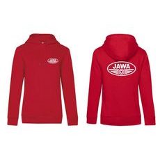DÁMSKÁ MIKINA S KAPUCÍ A MOTIVEM JAWA - ČERVENÁ