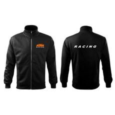 PÁNSKÁ MIKINA NA ZIP S MOTIVEM KTM RACING 2 - ČERNÁ