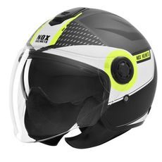 OTEVŘENÁ HELMA SE SLUNEČNÍ CLONOU NOX N182 ROUND FLUO