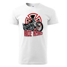 PÁNSKÉ TRIKO S MOTIVEM CHOPPERS RIDE HARD - BÍLÉ