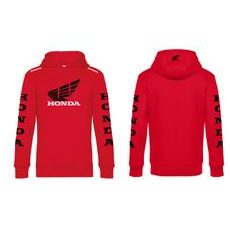 PÁNSKÁ MIKINA S KAPUCÍ A MOTIVEM HONDA 2 - ČERVENÁ