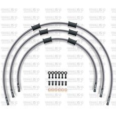 STANDARD HADICE PŘEDNÍ BRZDY SADA VENHILL POWERHOSEPLUS YAM-6001FB (3 HADICE V SADĚ) PRŮHLEDNÉ HADICE, ČERNÉ KONCOVKY
