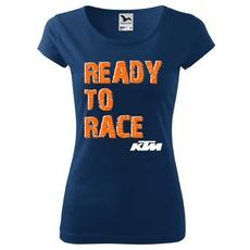 DÁMSKÉ TRIKO S MOTIVEM KTM READY TO RACE - TMAVĚ MODRÉ