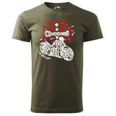 PÁNSKÉ TRIKO S MOTIVEM CHOPPERS OLD SCHOOL - MILITARY