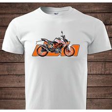 PÁNSKÉ TRIKO S MOTIVEM KTM DUKE - BÍLÁ