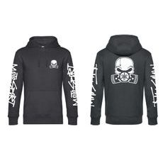 PÁNSKÁ MIKINA S KAPUCÍ A MOTIVEM YAMAHA MOTOSPORT - TMAVĚ ŠEDÁ