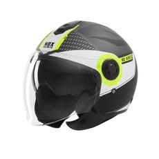 OTEVŘENÁ HELMA SE SLUNEČNÍ CLONOU NOX N182 ROUND FLUO