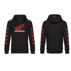 Moto Pánská mikina na zip s motivem Honda - Červená - MOTO TRIKA