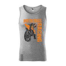 PÁNSKÉ TÍLKO S MOTIVEM MOTOCROSS RACING - ŠEDÉ