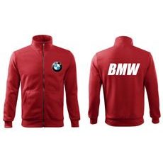 Pánská mikina na zip s motivem BMW - Červená