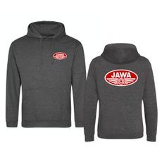 PÁNSKÁ MIKINA S KAPUCÍ A MOTIVEM JAWA - ŠEDÁ