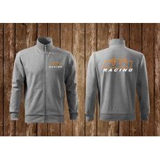 PÁNSKÁ MIKINA NA ZIP S MOTIVEM KTM RACING 1 - ŠEDÁ