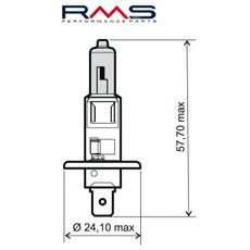 ŽÁROVKA RMS 246510035 12V 55W, H1 BÍLÁ