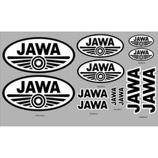 BAREVNÉ SAMOLEPKY S MOTIVEM JAWA - ČERNÉ
