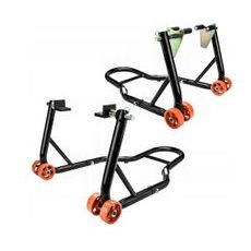 SADA 2 MOTOCYKLOVÝCH STOJANŮ BIKETEC PŘEDNÍ A ZADNÍ TYP-L