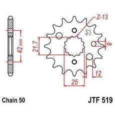 ŘETĚZOVÉ KOLEČKO JT JTF 519-16 16 ZUBŮ, 530