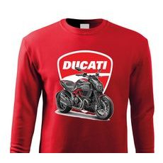 PÁNSKÁ MIKINA S MOTIVEM DUCATI DIAVEL - ČERVENÁ