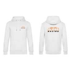 PÁNSKÁ MIKINA S KAPUCÍ A MOTIVEM KTM RACING 3 - BÍLÁ