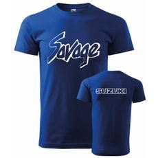 PÁNSKÉ TRIKO S MOTIVEM SUZUKI SAVAGE - KRÁLOVSKY MODRÉ
