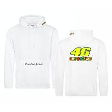 PÁNSKÁ MIKINA S KAPUCÍ A MOTIVEM VALENTINO ROSSI - BÍLÁ