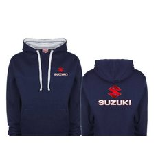 PÁNSKÁ MIKINA S KAPUCÍ A MOTIVEM SUZUKI 2 - MODRÁ