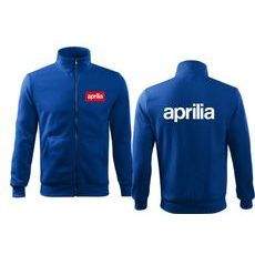 PÁNSKÁ MIKINA NA ZIP S MOTIVEM APRILIA - KRÁLOVSKY MODRÁ