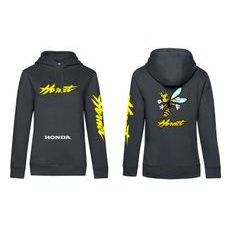 DÁMSKÁ MIKINA S KAPUCÍ A MOTIVEM HONDA HORNET - ŠEDÁ