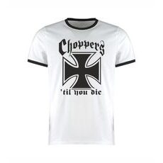 PÁNSKÉ TRIKO S MOTIVEM CHOPPERS 'TIL YOU DIE 1 - BÍLÉ