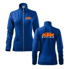 DÁMSKÁ MIKINA NA ZIP S MOTIVEM KTM RACING - KRÁLOVSKY MODRÁ