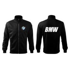 PÁNSKÁ MIKINA NA ZIP S MOTIVEM BMW - ČERNÁ
