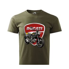 PÁNSKÉ TRIKO S MOTIVEM DUCATI SCRAMBLER - MILITARY