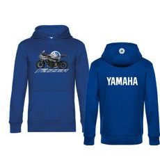 PÁNSKÁ MIKINA S KAPUCÍ A MOTIVEM YAMAHA FAZER - KRÁLOVSKY MODRÁ