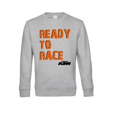 PÁNSKÁ MIKINA S MOTIVEM KTM READY TO RACE - SVĚTLE ŠEDÁ