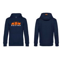 PÁNSKÁ MIKINA S KAPUCÍ A MOTIVEM KTM RACING - TMAVĚ MODRÁ