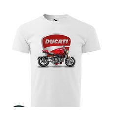 PÁNSKÉ TRIKO S MOTIVEM DUCATI MONSTER 1 - BÍLÉ