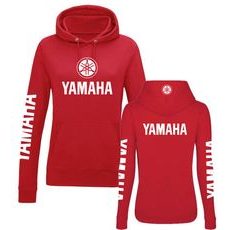 DÁMSKÁ MIKINA S KAPUCÍ A MOTIVEM YAMAHA 1 - ČERVENÁ