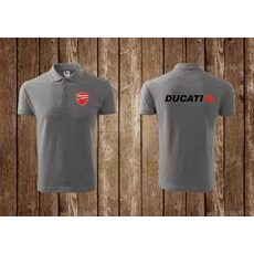 DÁMSKÉ POLO S MOTIVEM DUCATI - ŠEDÉ