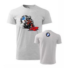 PÁNSKÉ TRIKO S MOTIVEM BMW S 1000 R - SVĚTLE ŠEDÁ