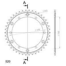 ŘETĚZOVÁ ROZETA SUPERSPROX RFE-853:42-BLK ČERNÝ 42 ZUBŮ, 520