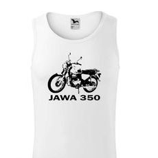 PÁNSKÉ TÍLKO S MOTIVEM JAWA 350 - BÍLÉ