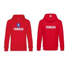 DÁMSKÁ MIKINA S KAPUCÍ A MOTIVEM YAMAHA - ČERVENÁ