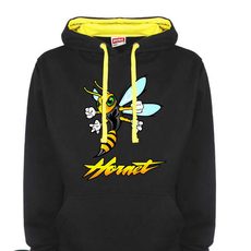 PÁNSKÁ MIKINA S KAPUCÍ A MOTIVEM HONDA HORNET 2 - ČERNÁ/ŽLUTÁ