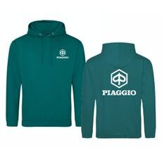 PÁNSKÁ MIKINA S KAPUCÍ A MOTIVEM PIAGGIO 1 - ZELENÁ